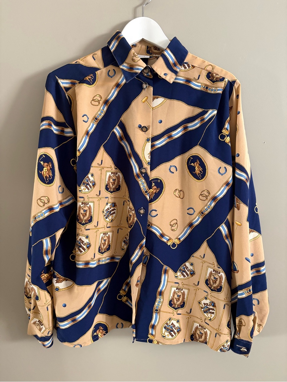 Vintage Lucia Polo Print Blouse